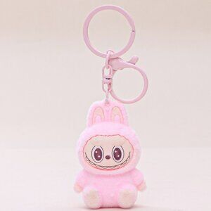 New Popular Hot! mini Pink Labubu Baby keychain dangeler figure